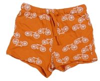 Oranžové teplákové kraťasy s bicykly H&M