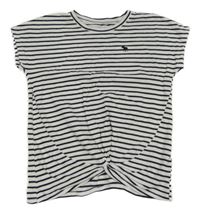Černo-bílé pruhované tričko Abercrombie&Fitch