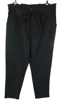 Dámské černé plátěné paper bag kalhoty Shein 