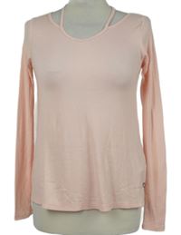 Dámské světlerůžové žebrované triko s průstřihy zn. Hollister 