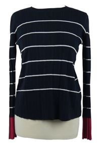 Dámský tmavomodrý proužkovaný svetr Next 