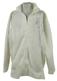 Dámská smetanová fleecová propínací mikina s výšivkou 