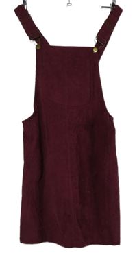 Dámské vínové manšestrové laclové šaty Shein 