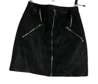 Dámská černá koženková minisukně s páskem Topshop vel. 32