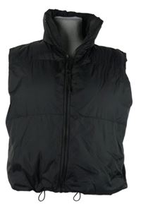 Dámská černá šusťáková zateplená crop vesta 