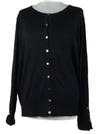 Dámský černý propínací svetr 