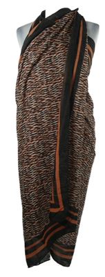 Dámské černo-růžové vzorované pareo 