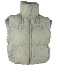 Dámská béžová šusťáková zateplená crop vesta H&M