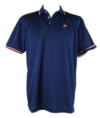 Pánské tmavomodré polo tričko s plameňákem