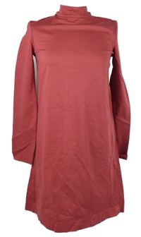 Dámské malinové šaty se stojáčkem Zara 