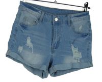 Dámské světlemodré riflové kraťasy s prošoupáním 