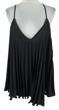 Dámský černý plisovaný volný top River Island 