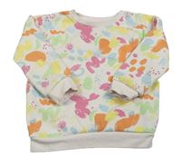 Bílo-barevná mikina s flíčky Primark
