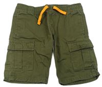 Khaki riflové kraťasy s kapsami Kiki&Koko
