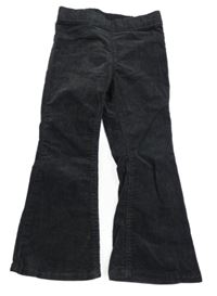 Antracitové flare elastické manšestráky H&M