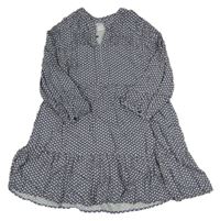 Modro-zeleno-růžové vzorované šaty Zara 