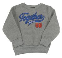 Šedá teplá mikina s nápisem