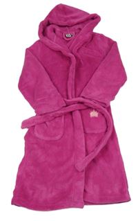 Fuschiový chlupatý župan s kapucí Alive