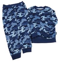 Nové - Modré army plyšové pyžamo F&F