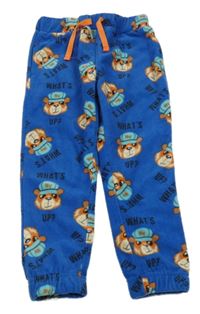 Modré fleecové kahoty s medvědy Kiki&Koko