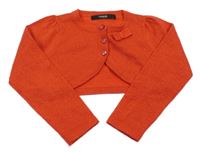 Červené třpytivé svetrové bolerko s mašlí George