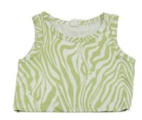 Bílo-zelený crop top Shein