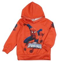 Červená mikina se Spidermanem a kapucí 