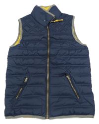 Tmavomodrá šusťáková zateplená vesta Joules