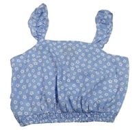 Světlemodrý květovaný crop top New Look