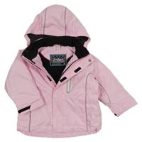 Světlerůžová šusťáková funkční zimní bunda s kapuíc H&M