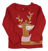 Červené triko se sobem Mothercare