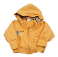 Oranžová propínací podšitá mikina s nápisy a kapucí Liegelind