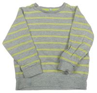 Šedo-žlutá pruhovaná mikina M&S