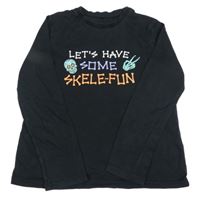 Černé triko s nápisem a kostrou George 