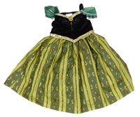 Kostým - Černo-zelené sametovo/šifonové šaty - Anna Disney