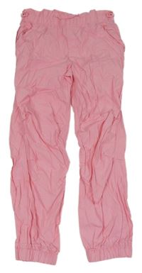 Růžové plátěné cuff kalhoty Primark