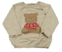 Béžový svetr s medvědem Tu