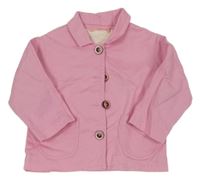 Růžový plátěný jarní kabátek