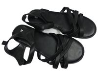 Černé koženkové páskové sandályH&M vel.32