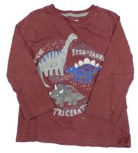 Mahagonové triko s dinosaury Nutmeg