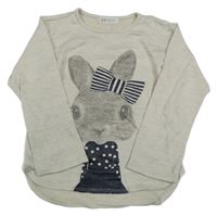 Šedé úpletové triko s králíčkem H&M