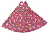 Růžové bavlněné šaty s květy Mothercare