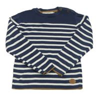 Tmavomodro-bílý pruhovaný žebrovaný svetr H&M