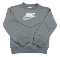 Šedá sportovní funkční mikina s logem Nike