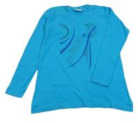 Tyrkysové triko s logem Adidas vel. 176