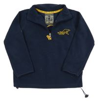 Tmavomodrá fleecová mikina s klokanem 