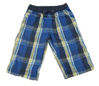 Modro-barevné kostkované plátěné kraťasy Mothercare