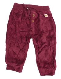 Tmavorůžové sametové kalhoty se srdíčkem Smile