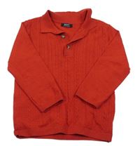 Červený vzorovaný svetr s límečkem Next