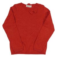 Červený třpytivý svetr s mašlí H&M